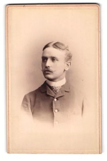 Photography H. Noack, Berlin, Unter den Linden 45, young man with moustache and