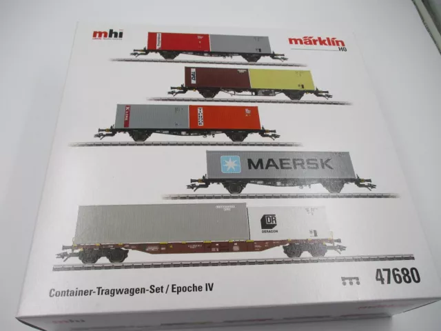 Märklin 47680 Container-Tragwagen-Set der DB  mhi in OVP.