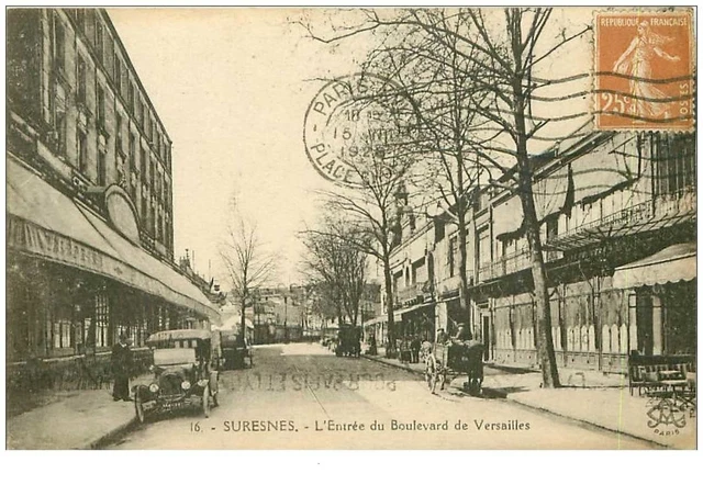 92.SURESNES.n°7884.L'ENTREE DU BOULEVARD DE VERSAILLES