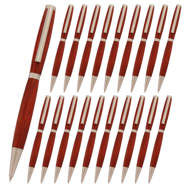 Kit de bolígrafos Slimline, acabado níquel satinado, paquete de 20, torneado en madera heredado