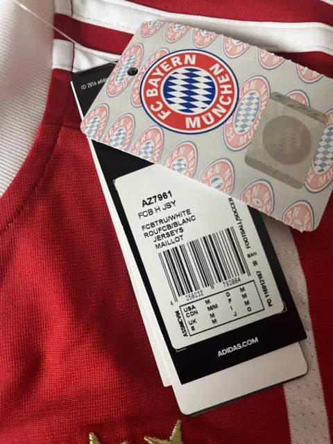 Bayern Munich 2017/18 Home Shirt Adidas Football Medium Brand New With Tags 3