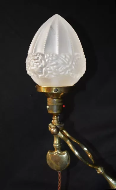 Vintage Edwardian Railway carriage Pullman articulated table lamp wall light 3