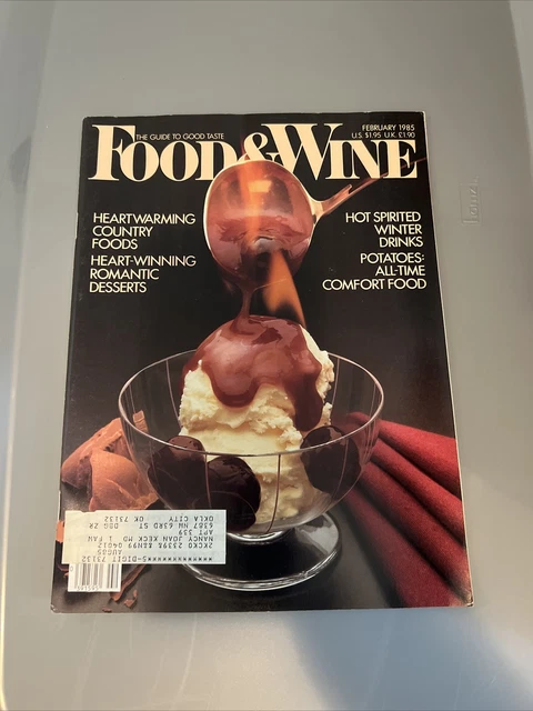 Food and Wine Magazine Cover Fudge February￼ Vintage 1985