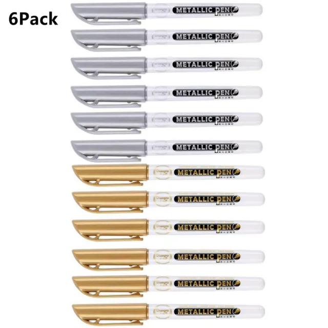 6Pack 0.7mm EF Tip Epoxy Resin Acrylic Paint Highlight Pen Metallic Marker
