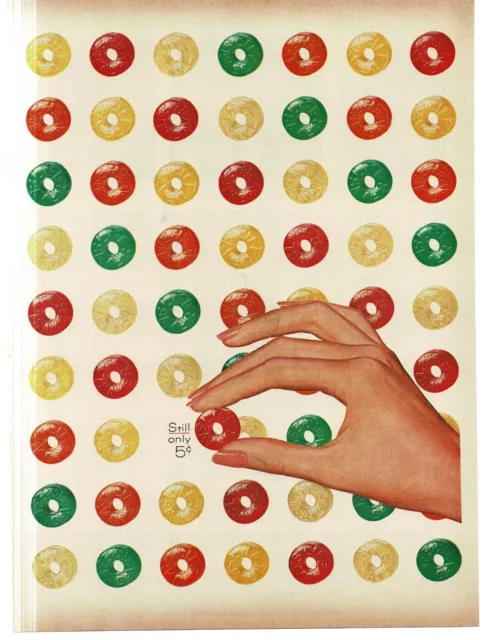 1956 Life Savers Five Flavors still only 5 cents art Vintage Print Ad