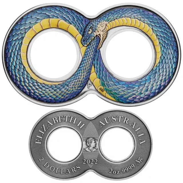 Silbermünze Ouroboros Münze in Unendlichkeitsform 2022 - Australien - 2 Oz AF