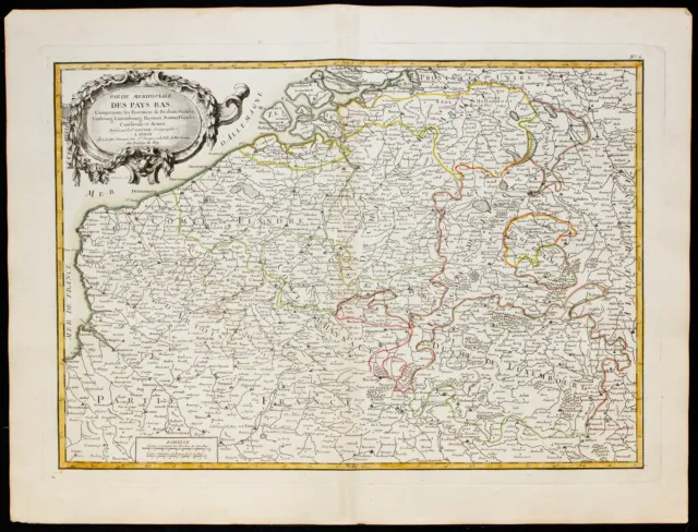 1780ca - Royaume des Pays Bas (Belgique) - Carte géographique ancienne, Janvier