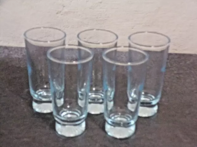 Iradescent Art Glass Blue Juice Glasses Set of 5