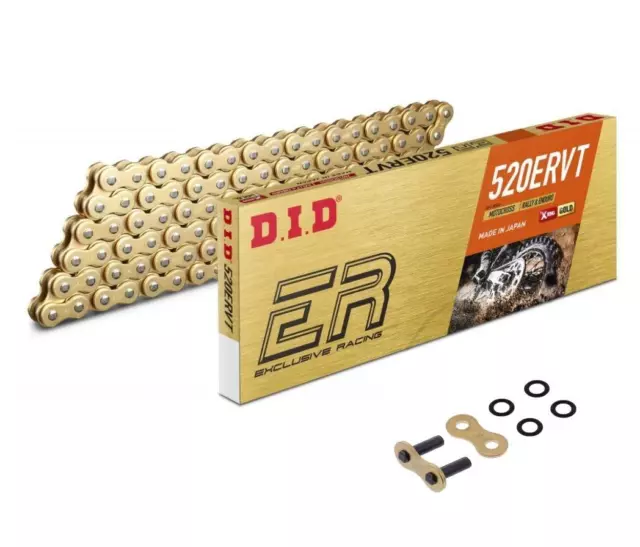 DID ERVT Enduro Motocross X-Ringkette Gold 520 Teilung 112 Glieder +Nietschloss