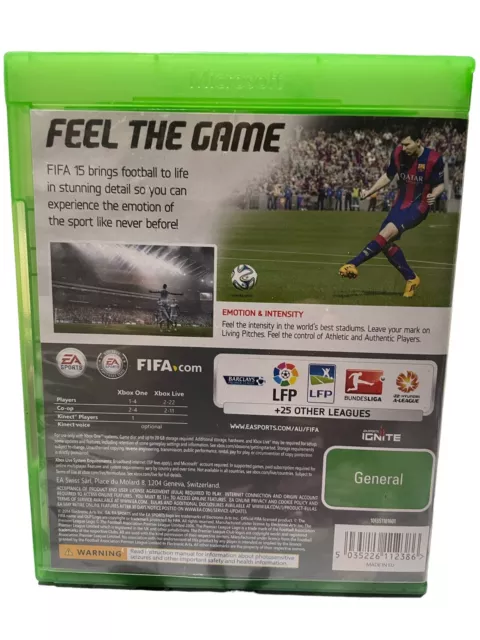 FIFA 15 Microsoft Xbox One Game PAL - Free Postage LIKE NEW Preowned EA Sports 2