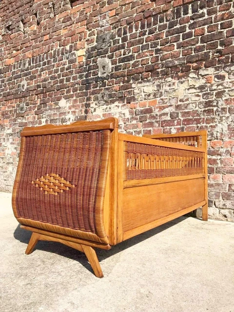 Berceau Bébé En Rotin Avec Pieds Métal - Taille 70x51x90cm - Inclut Matelas Et Tour De Lit - Bohème, Léger, Pour 0-6 Mois