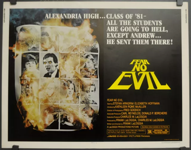 Fear No Evil 1981 Original 22X28 Film Affiche Stefan Arngrim Elizabeth Hoffman