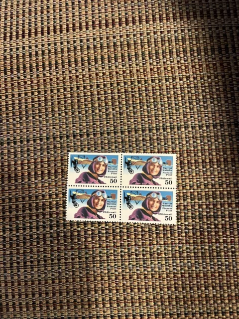 US Scott # C128 Block Of 4 Stamps MNH, Harriet Quimby