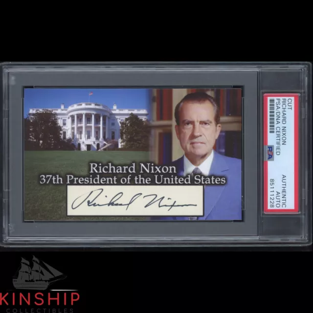 President Richard Nixon signed 3x5 Custom Card Cut PSA DNA Slabbed Auto C2369