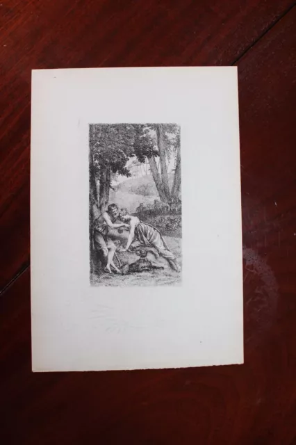✒ 1875 Eau-forte de Prud'hon - DAPHNIS et CHLOE - avant la lettre - grav Boilvin