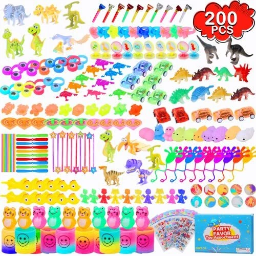 200 Pcs Party Favors for Kids, Carnival Prizes, Classroom Rewards, Stocking