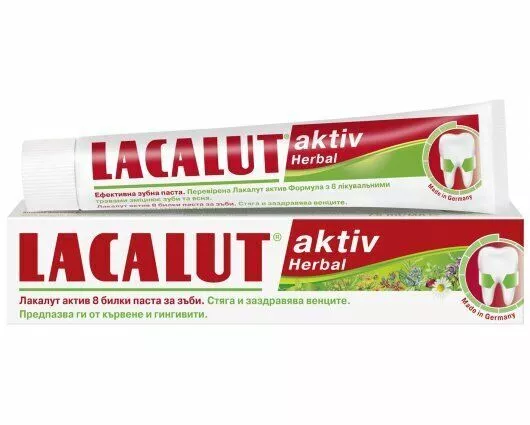 Le dentifrice Lacalut Aktiv HERBAL aux 8 herbes renforce les gencives et...