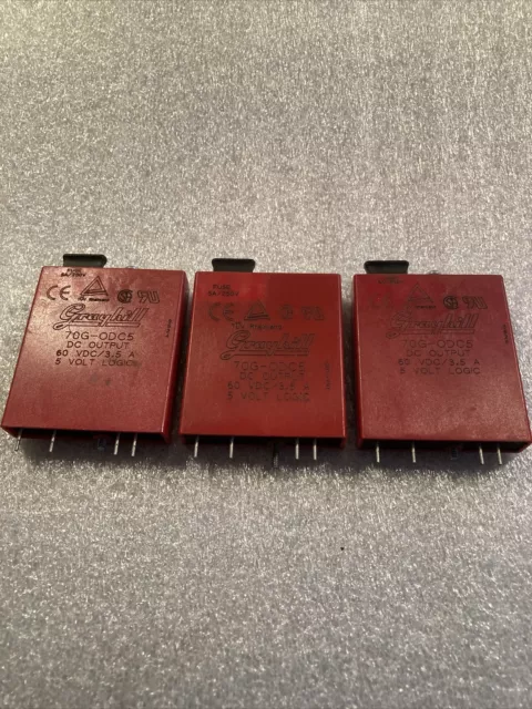 Lot of 3 Grayhill 70G-ODC5 Solid State Relay Modules In: 5VDC Out: 3-60VDC 3.5A