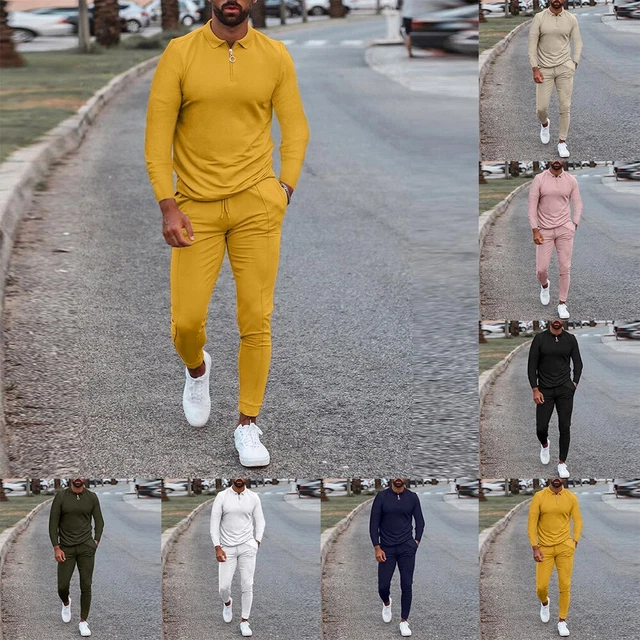 Qualità Uomo Tuta Top Set Pantaloni Casual L-3XL Manica Lunga Uomo Outfit