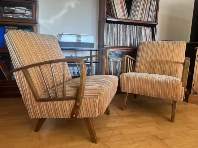 Matching Pair Of mid century armchairs Bentwood