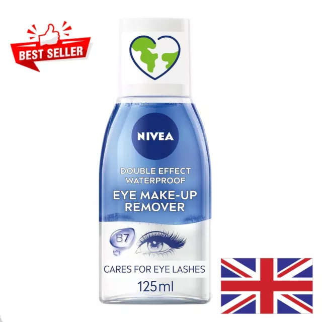 NIVEA Double Effect Waterproof Eye Make-Up Remover (125 ml), Daily Use Face