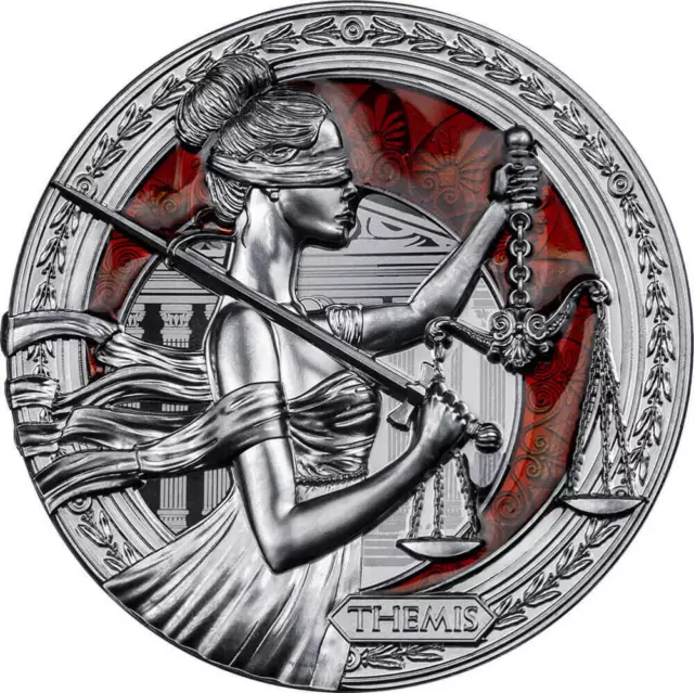2022 Niue Goddess of Justice Themis 1oz Silver Black Proof Coin
