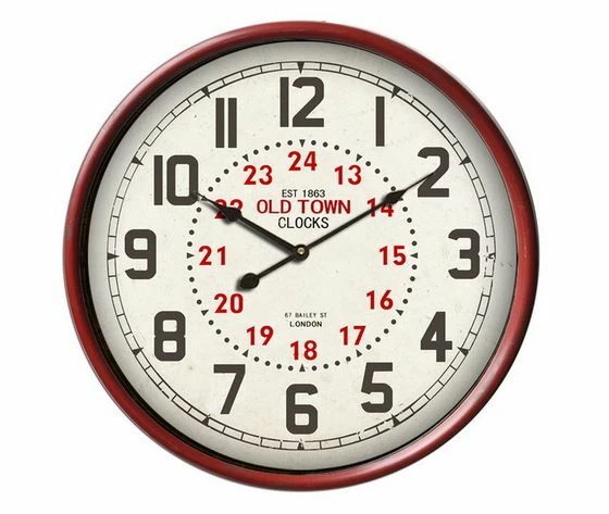 Horloge murale style vintage industriel WATERLOO en fer - D.57 cm