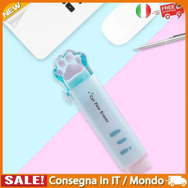 IT Cartoon Cat Claw Eraser Retractable Pencil Eraser School Supplies (Sky Blue)