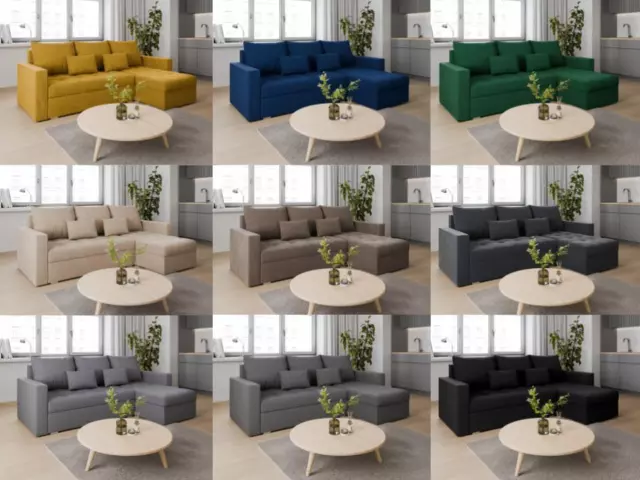 L-Shaped Universal Corner Sofa Bed DAKO FOSTER Two Storage Nine ColoursAvailable