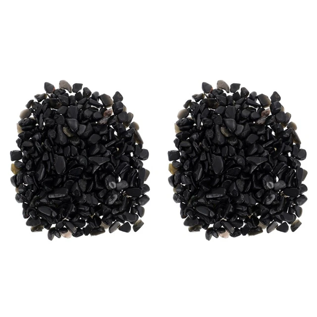2 Set Fornitura Acquario Pietre Nere Fiume Sassolini Rocce Pianta