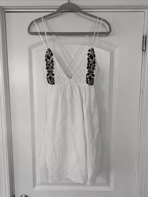L*Space Eliana Dress women's size medium white black bohemian lined *Revolve