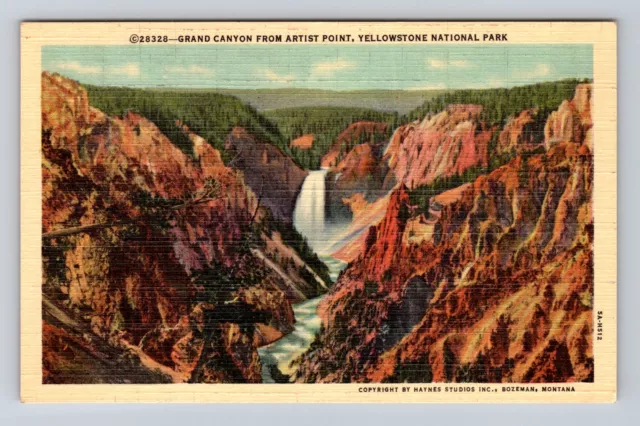 Yellowstone National Park, Grand Canyon, Series #28328 Vintage Souvenir Postcard