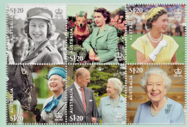 Australia 2023-In Memoriam Queen Elizabeth Ii 1926-2022 Complete Set Of 6 Muh