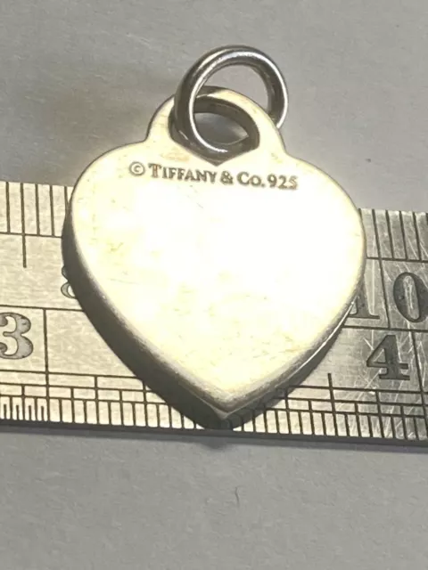 Tiffany & Co. Heart Charm Pendant Engraved Sterling Silver 925