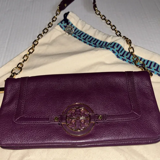 Tory Burch Leather Wallet On Chain W/Dust Bag