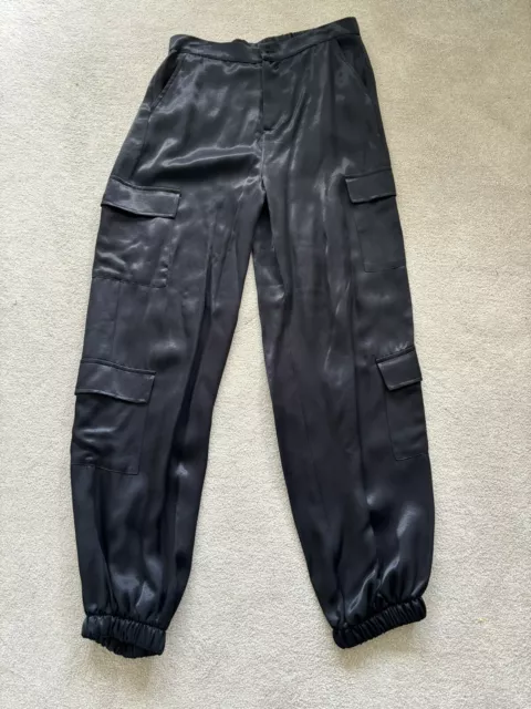 Bnwt Girls New M&S Black Cargo Trousers. Age 13 -14 Years Party Silky Rrp £20