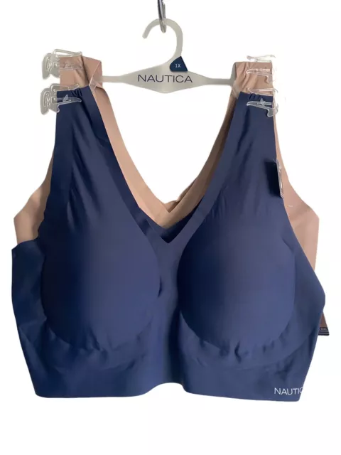 Nautica Intimates Women's 2 Pair Pack Lace Removable Pads Bras Size Medium  