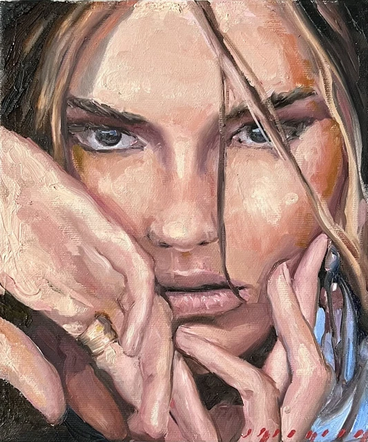 Original Oil Canvas Portrait Painting Art By Ukraine Artist Igorgrey