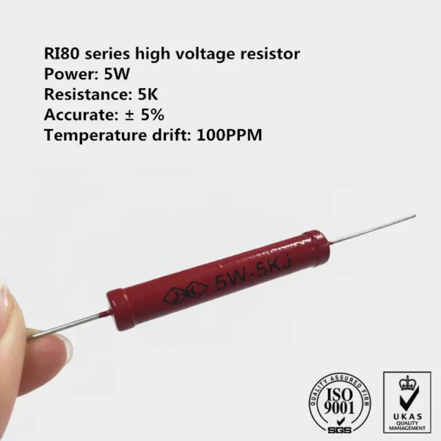 RI80 Glass glaze non-inductive high frequency high voltage resistance 5W 5K
