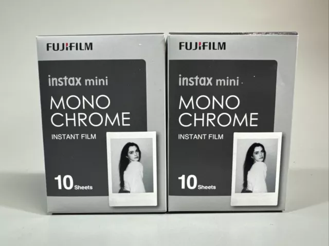 FUJIFILM Instax mini Monochrome Instant Film, 10 Sheets x 2, 09/2025-10/2025 NEW