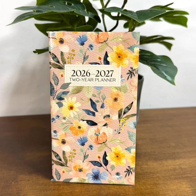 2026 2027 TWO Year Planner Pocket Sized Floral 3.3x6 inches Flowers £11