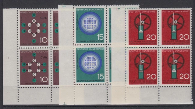 Bund 440-442 Eckrand links unten 4er Block Fortschritt in Technik kompl. Satz **