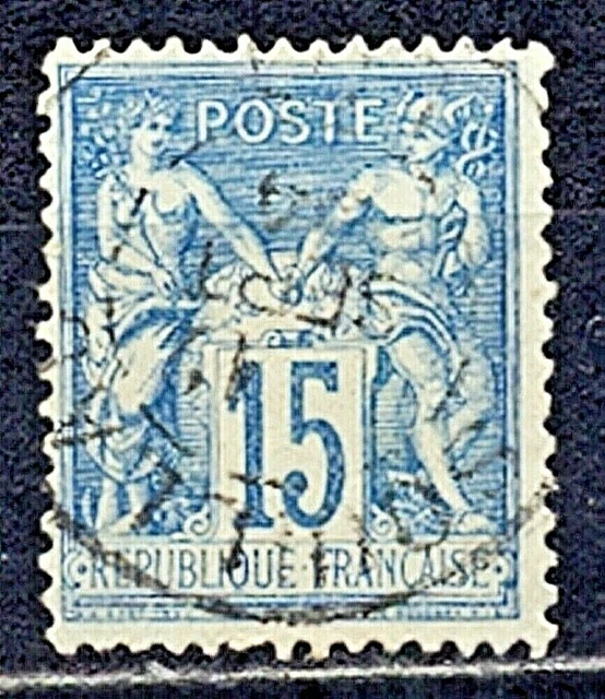 Timbre France N°101  Type Sage  Papier Quadrille   Oblitere  Scan Contractuel