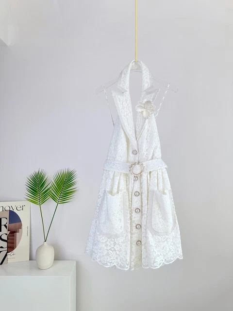 ZIMMERMANN Hanging neck lapel sleeveless mini Short skirt dress