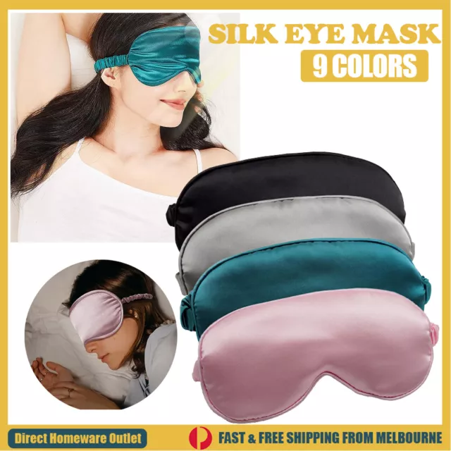 Pure Soft Silk EyeShade Blindfold Sleep Eye Mask Cover Light Shade Travel Relax