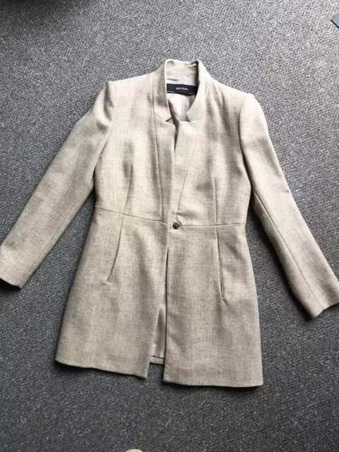 Beige wool Zara jacket or long blazer size M