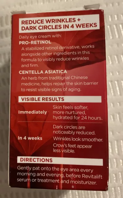 L'Oréal Paris Revitalift Anti Wrinkle Firming Eye Cream - 0.5oz SEALED 2