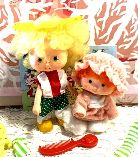 VINTAGE 1980s STRAWBERRY SHORTCAKE DOLL LOT LEMON MERINGUE APPLE DUMPLIN EXTRAS
