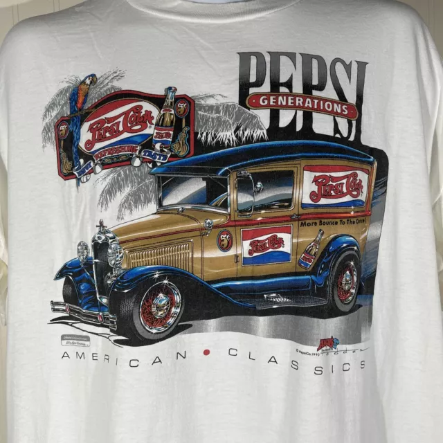 VINTAGE 1993 PEPSI Cola American Classics Ford Andy’s Tee Shirts Sz XL ...
