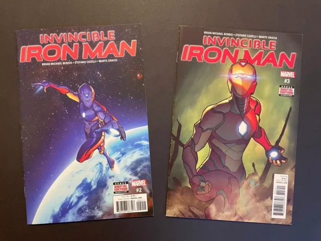 INVINCIBLE IRON MAN #2 & 3 (Marvel 2017) Riri Williams, Ironheart! MCU Disney+